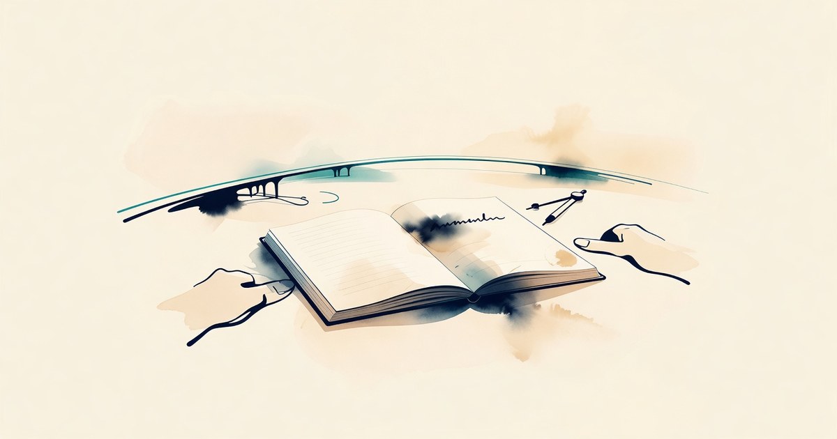 Cuaderno abierto en una frase a medias