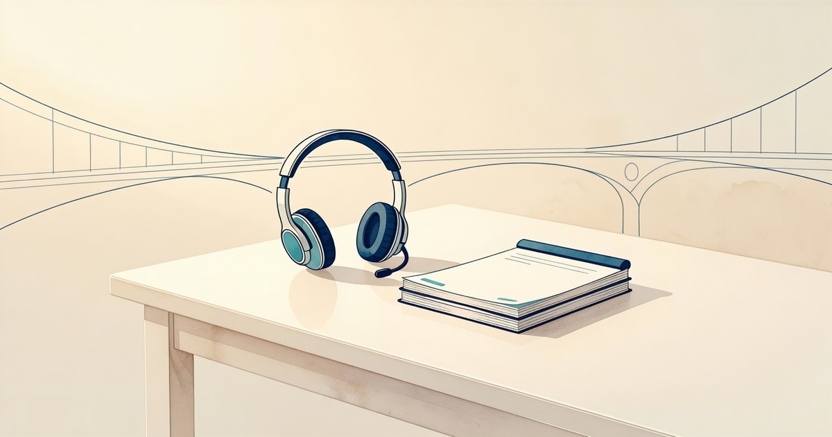 Auriculares y un chat imaginado como papel