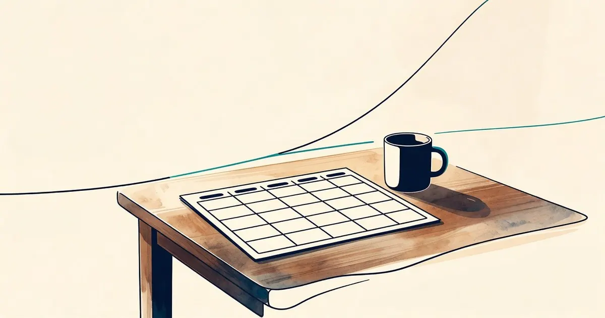 Tablero en blanco y una taza