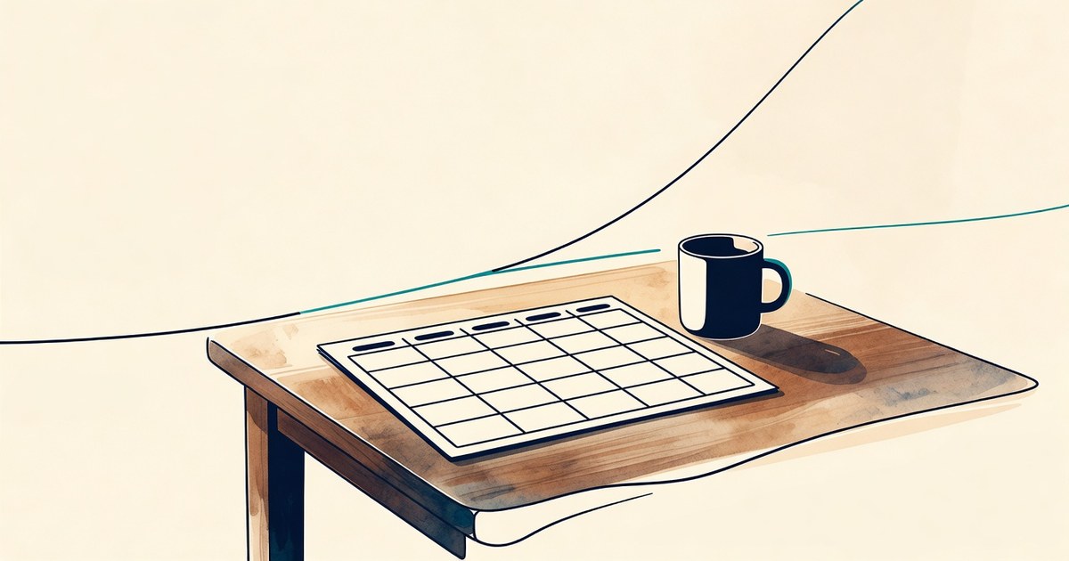 Tablero en blanco y una taza