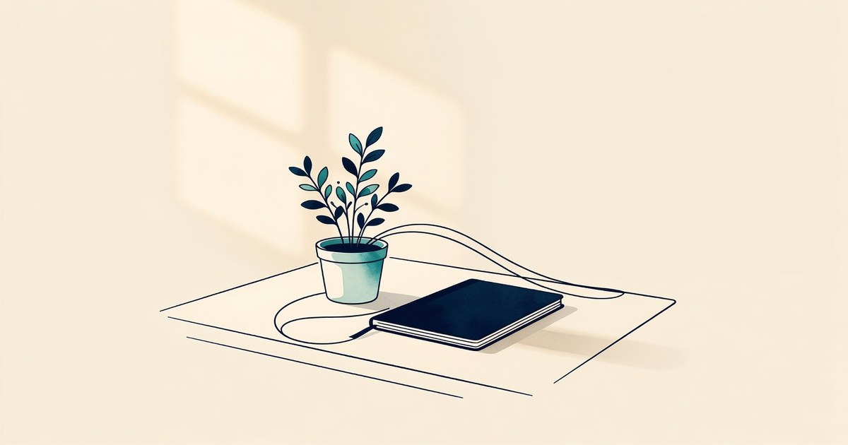 Una planta pequeña en un escritorio
